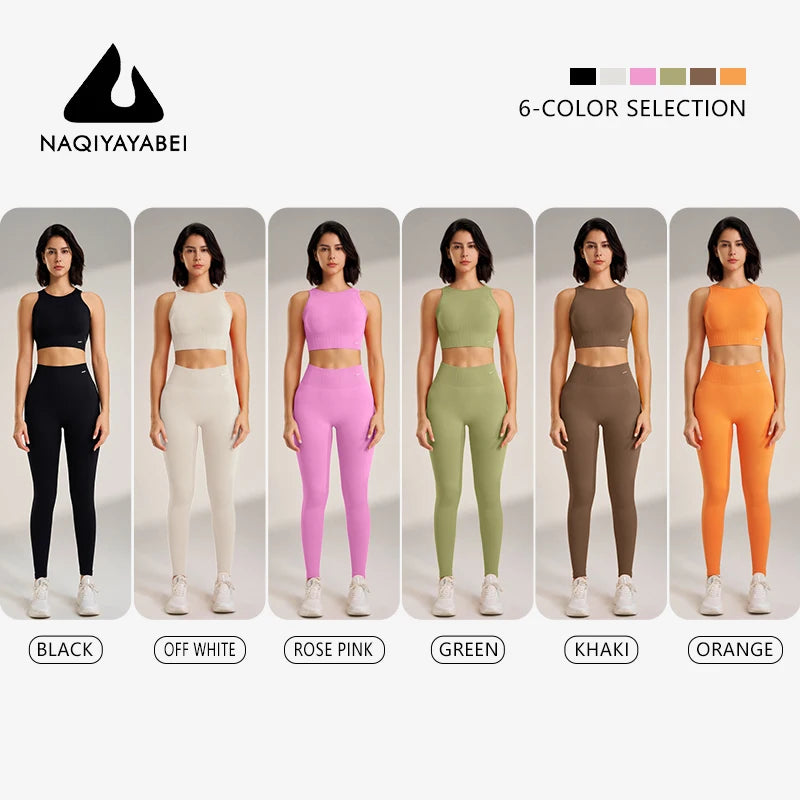 Gym Queen - Two-Piece High Waisted Leggings and Top Set