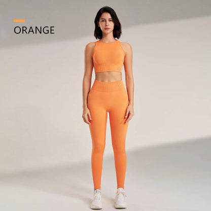 Gym Queen - Two-Piece High Waisted Leggings and Top Set